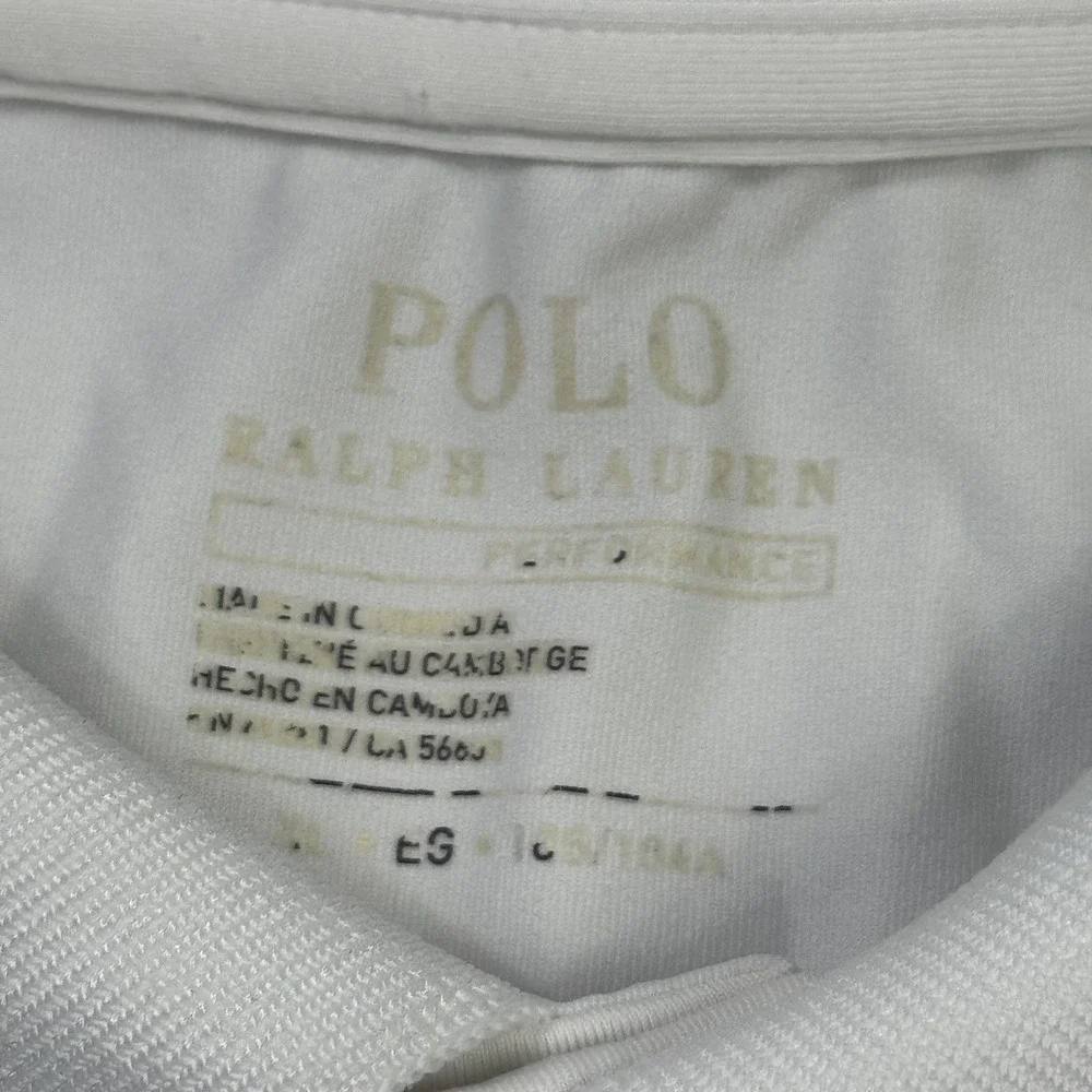 Polo Ralph Lauren Performance Golf Polo Shirt Mens Large White Polyester Spandex